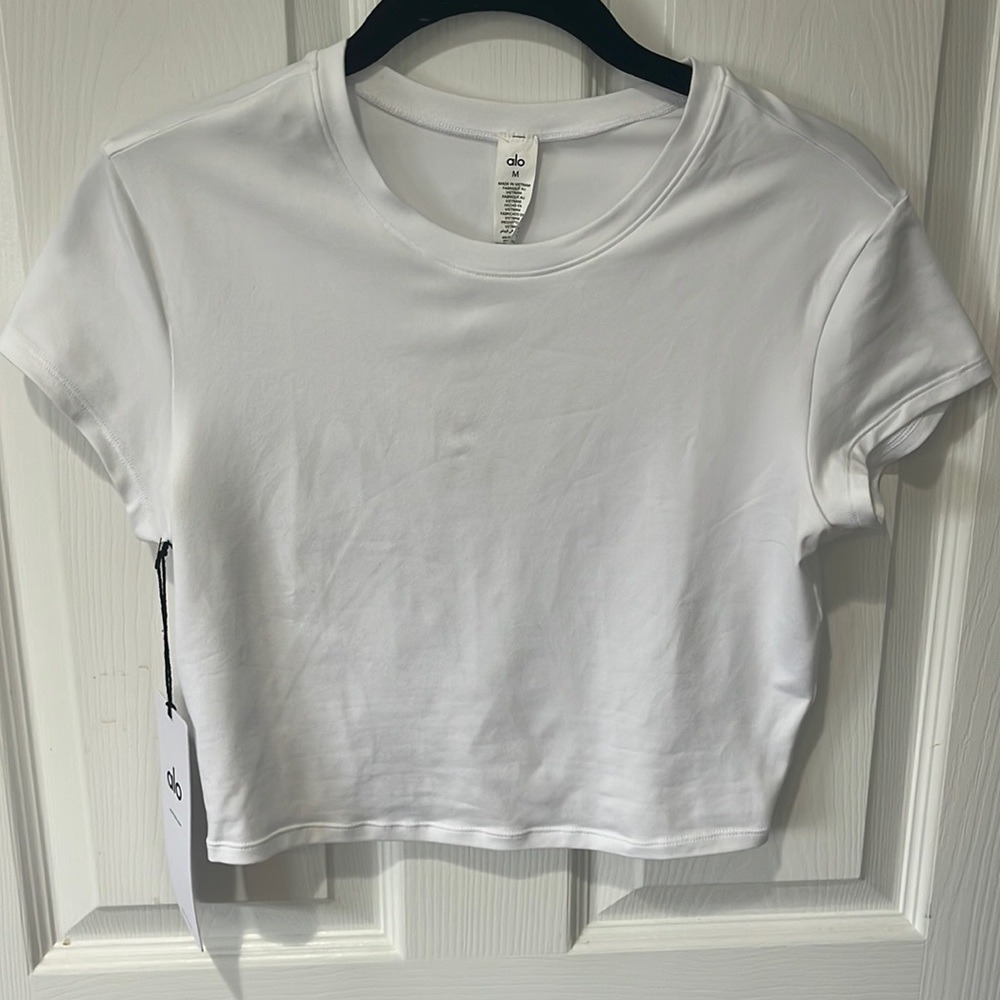 Alo Yoga Alosoft Crop Finesse Short Sleeve